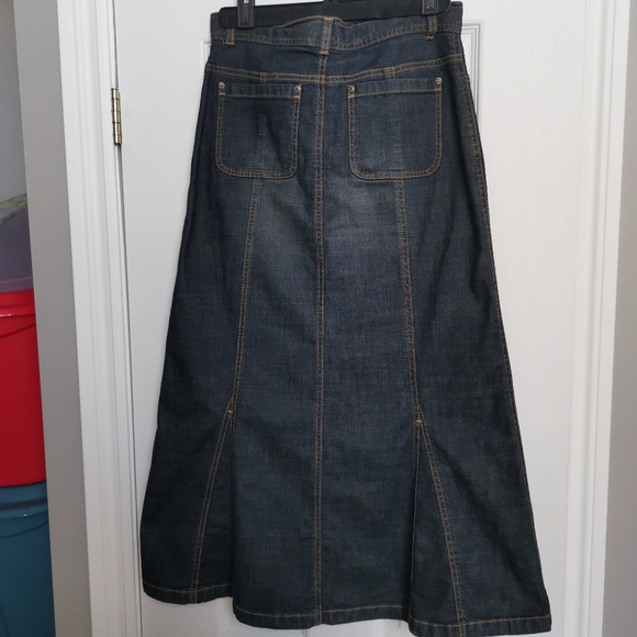 Gap Kids Denim Maxi Skirt , Y2K , 2000' , Dark Wash - Picture 10 of 11